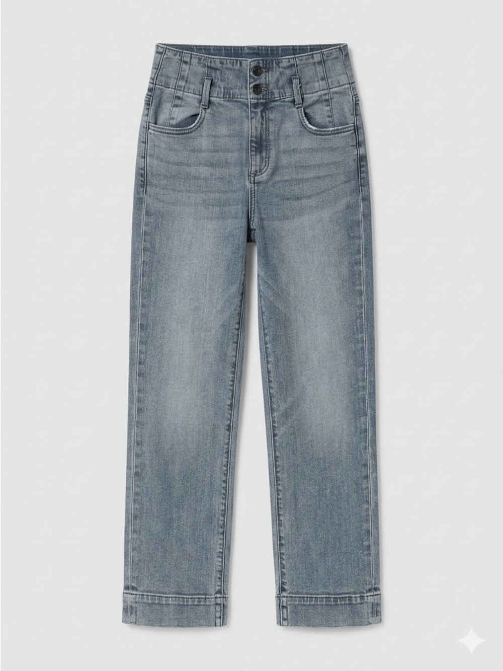 Ann Taylor sz 4 High-Waist Light Wash wide leg Double button Jeans